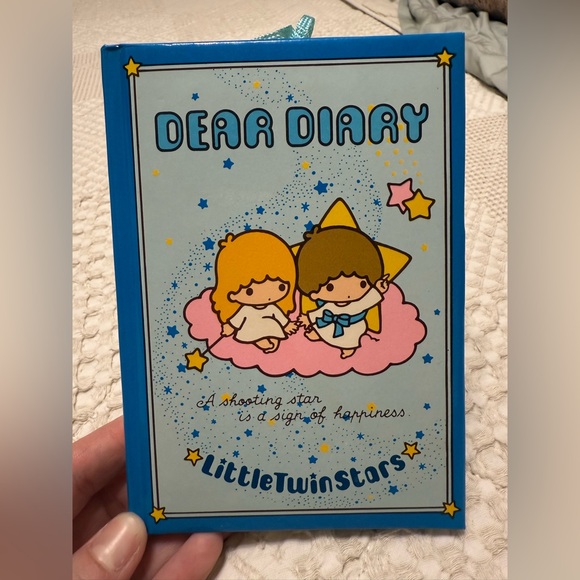 Rare 1976 Little Twins Stars Dear Diary Hard Cover Notebook & Bookmark Kiki Lala - Picture 1 of 10
